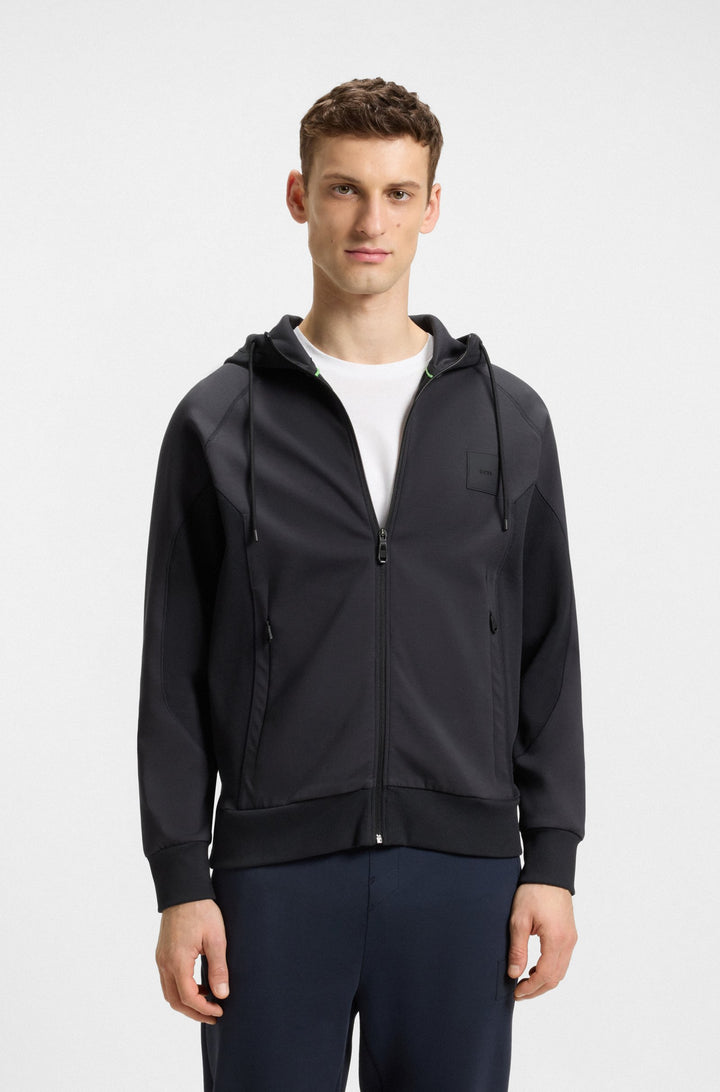 BOSS Hoodies Regular Fit in Cotton Mix - SAGGY RIB 10269980 01-50537204- Concorde Fashion#color_navy-402