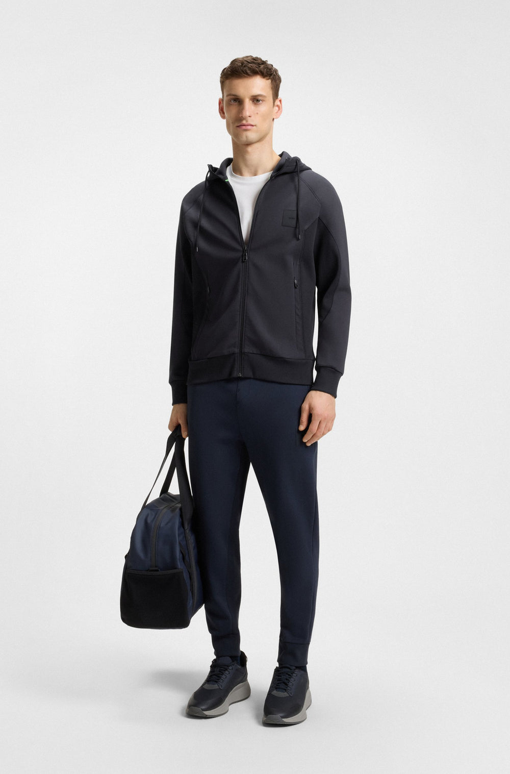BOSS Hoodies Regular Fit in Cotton Mix - SAGGY RIB 10269980 01-50537204- Concorde Fashion#color_navy-402