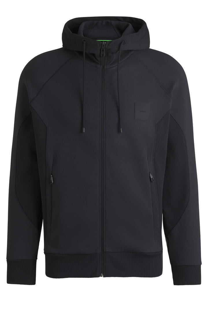 BOSS Hoodies Regular Fit in Cotton Mix - SAGGY RIB 10269980 01-50537204- Concorde Fashion#color_navy-402