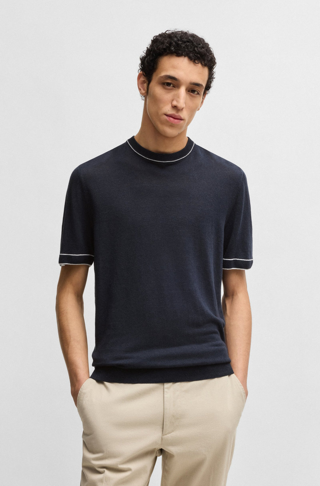 BOSS Sweaters Regular Fit - H-JIOVANNI 50537639- Concorde Fashion#color_navy-404