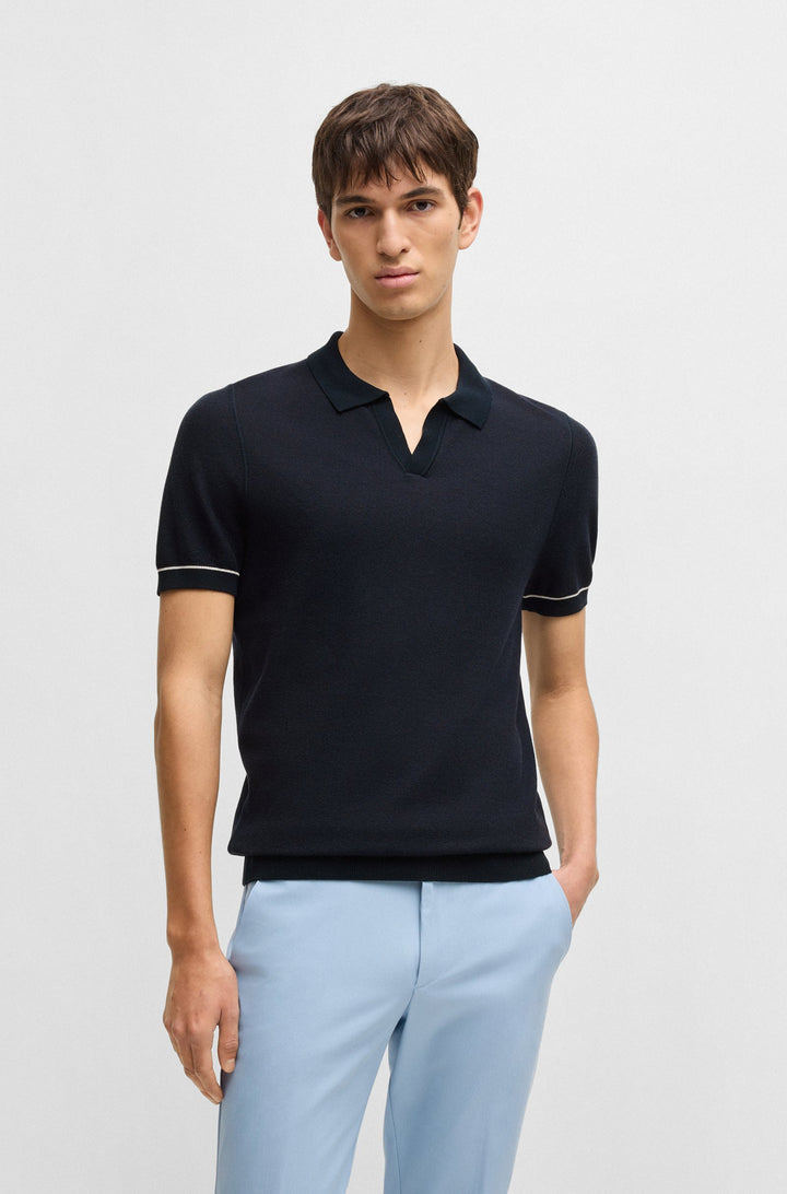 BOSS Sweaters Regular Fit in Cotton Mix - H-JIANLUCA 10270172 01-50537654- Concorde Fashion#color_navy-404