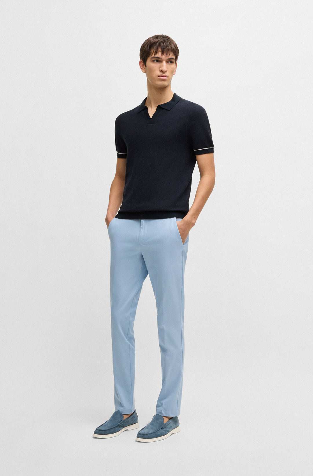 BOSS Sweaters Regular Fit in Cotton Mix - H-JIANLUCA 10270172 01-50537654- Concorde Fashion#color_navy-404