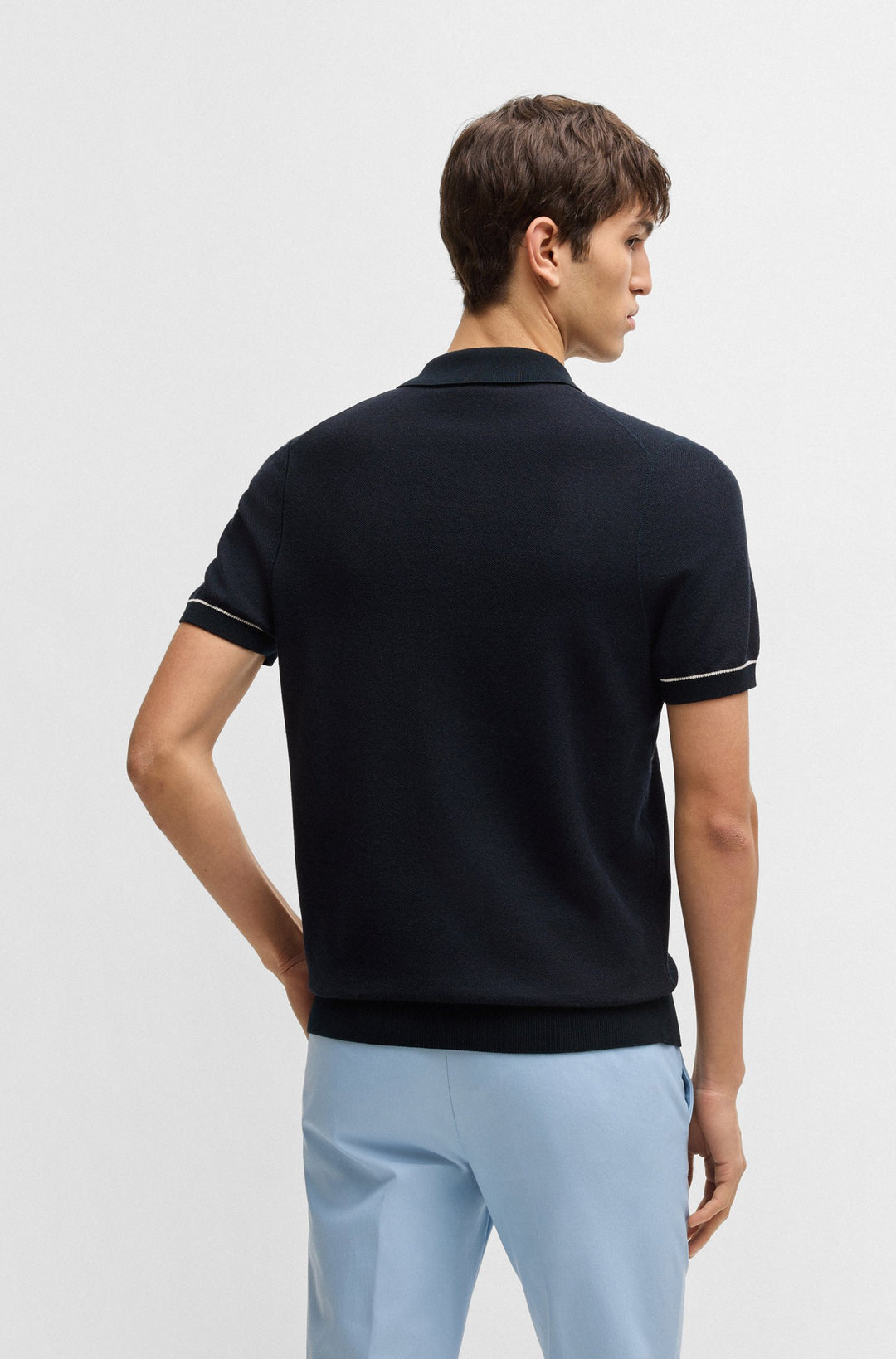 BOSS Sweaters Regular Fit in Cotton Mix - H-JIANLUCA 10270172 01-50537654- Concorde Fashion#color_navy-404