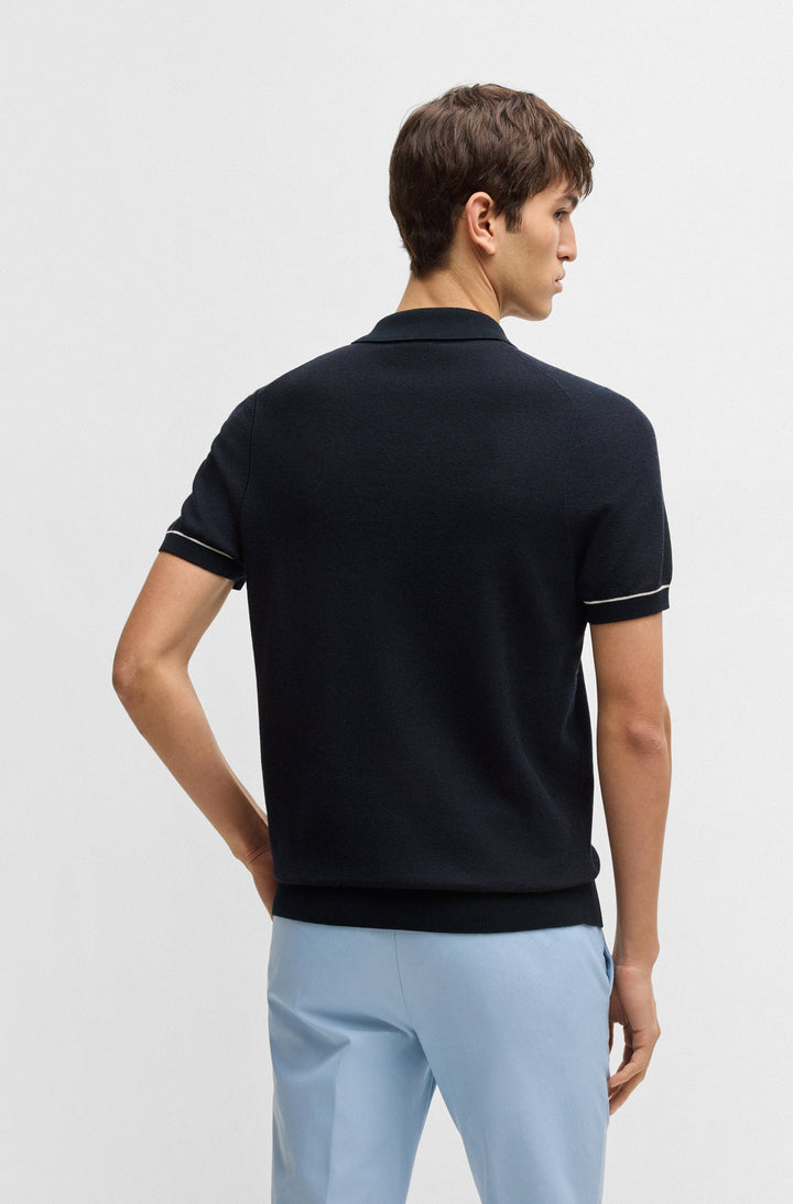 BOSS Sweaters Regular Fit in Cotton Mix - H-JIANLUCA 10270172 01-50537654- Concorde Fashion#color_navy-404
