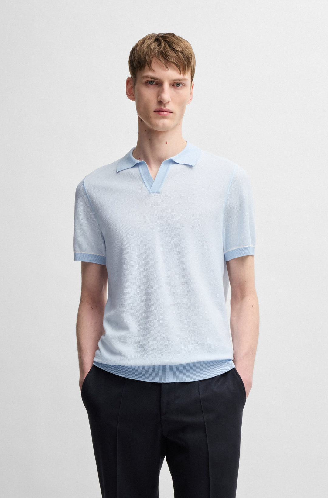 BOSS Sweaters Regular Fit in Cotton Mix - H-JIANLUCA 10270172 01-50537654- Concorde Fashion#color_blue-450
