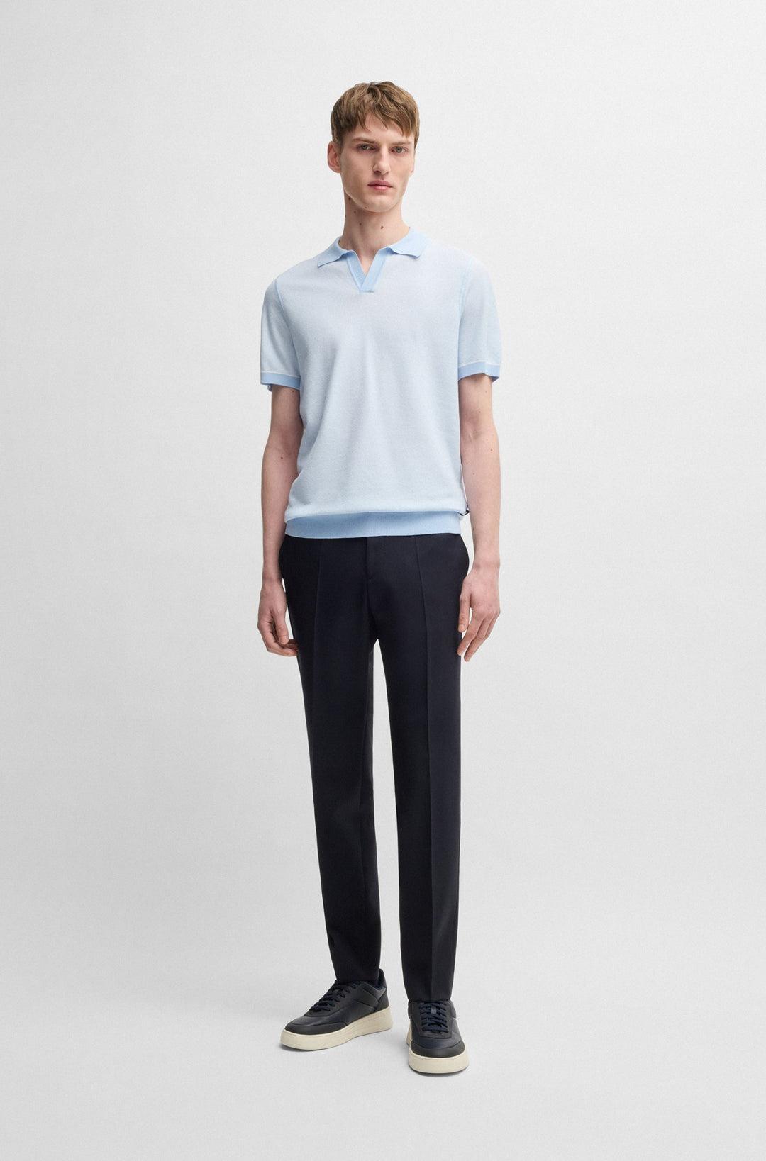 BOSS Sweaters Regular Fit in Cotton Mix - H-JIANLUCA 10270172 01-50537654- Concorde Fashion#color_blue-450
