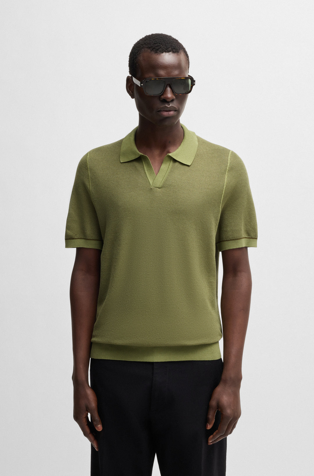 BOSS Sweaters Regular Fit in Cotton Mix - H-JIANLUCA 10270172 01-50537654- Concorde Fashion#color_green-311