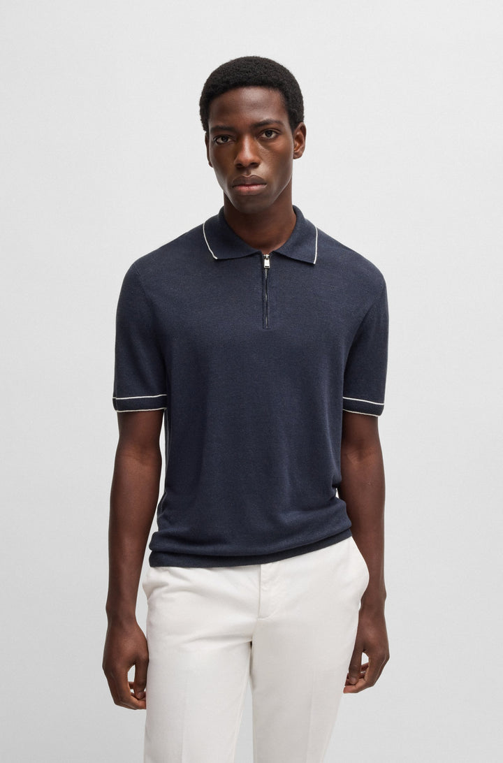 BOSS Sweaters Regular Fit - H-JIOVANOTTO 50537640- Concorde Fashion#color_navy-404