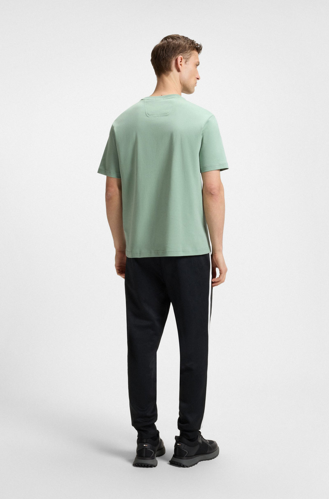 BOSS T-Shirts Relaxed Fit in Cotton - TEE PRINT STRIPED C 10270235 01-50537845- Concorde Fashion#color_green-357