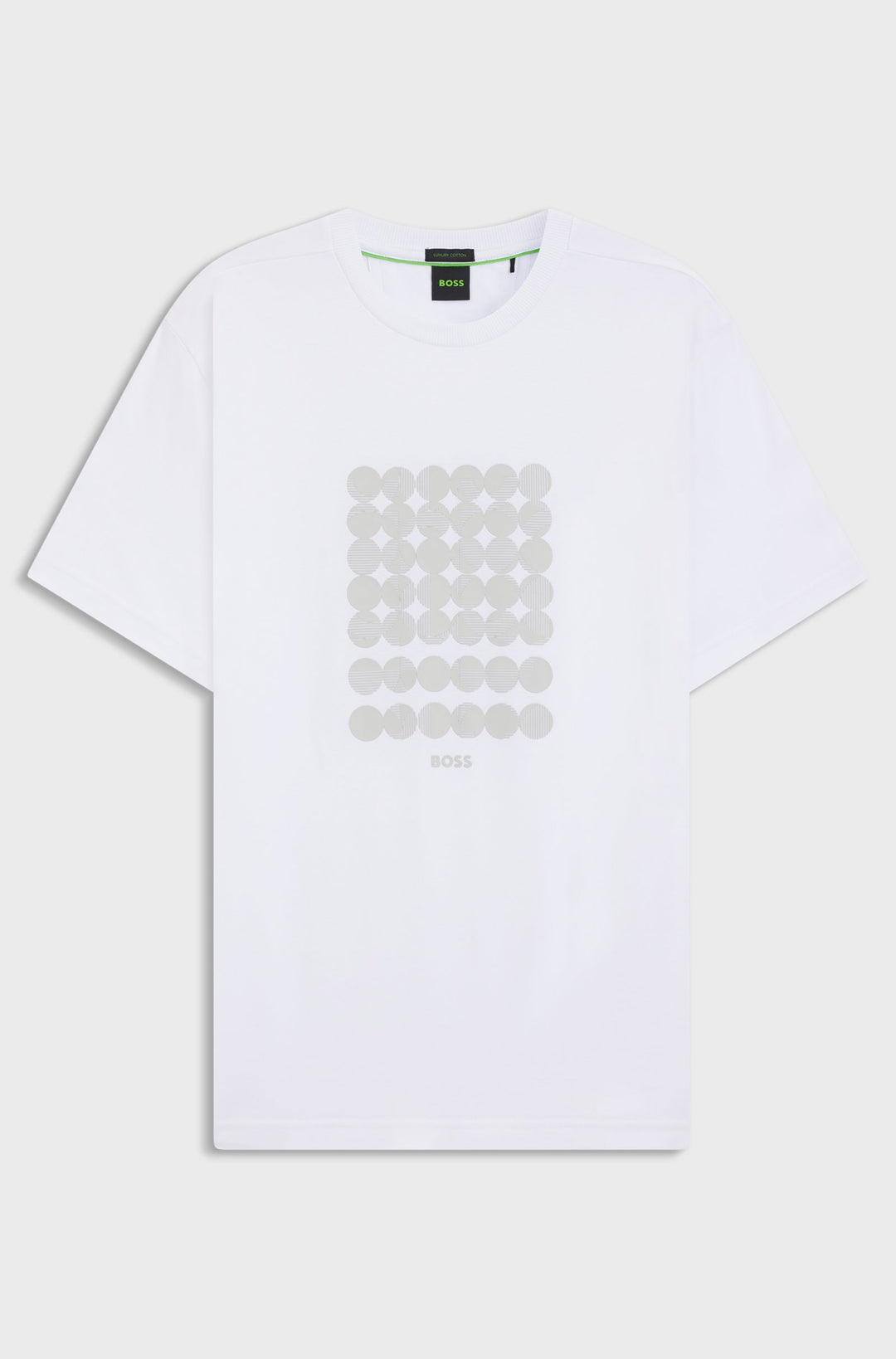 BOSS T-Shirts Relaxed Fit in Cotton - TEE PRINT STRIPED C 10270235 01-50537845- Concorde Fashion#color_white-100