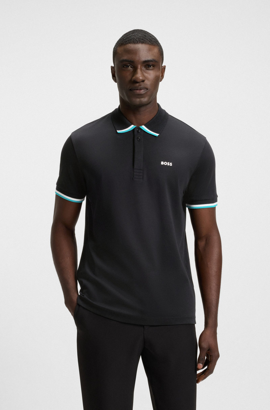 BOSS Polos Regular Fit in Cotton - PADDY LUX HERITAGE 10270235 01-50538185- Concorde Fashion#color_black-001