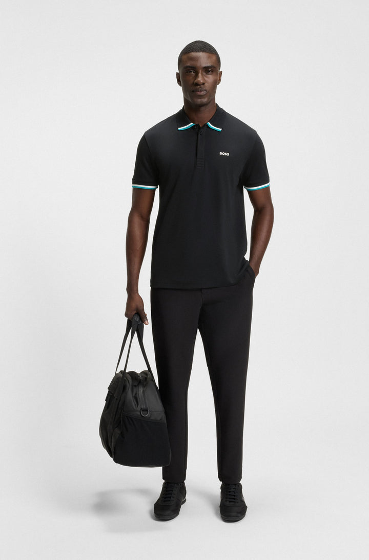 BOSS Polos Regular Fit in Cotton - PADDY LUX HERITAGE 10270235 01-50538185- Concorde Fashion#color_black-001