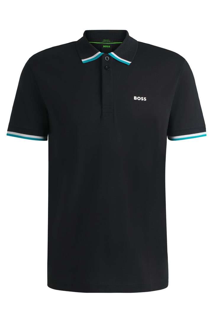 BOSS Polos Regular Fit in Cotton - PADDY LUX HERITAGE 10270235 01-50538185- Concorde Fashion#color_black-001
