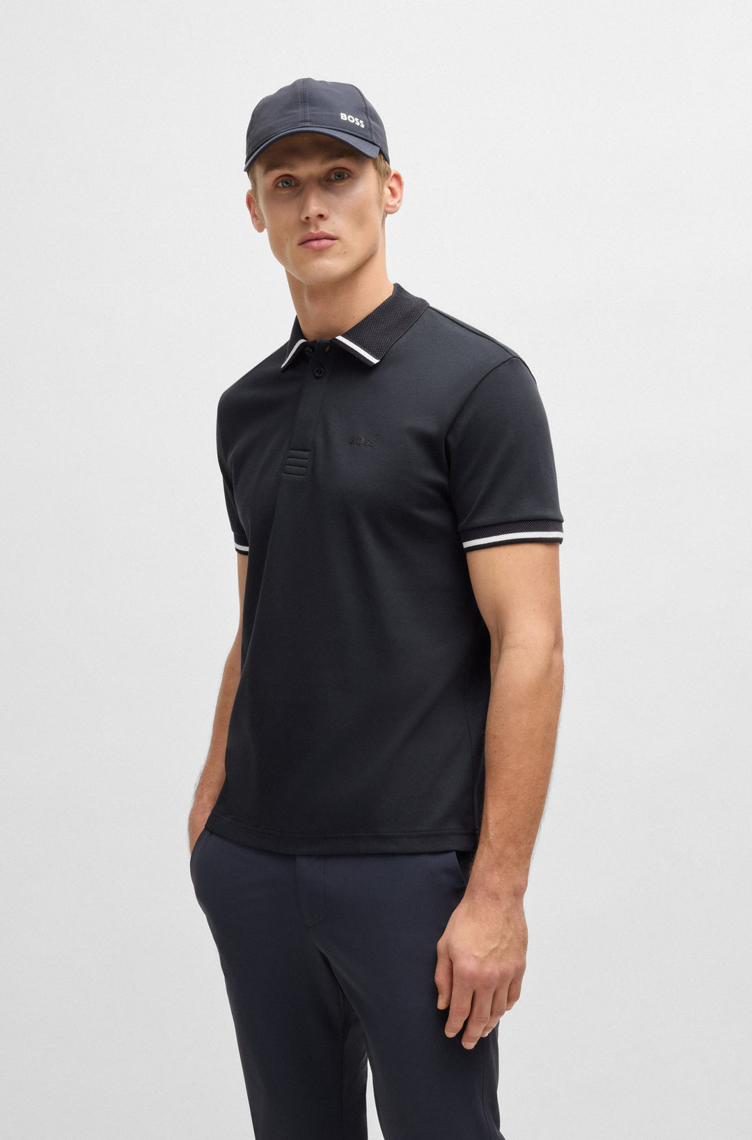 BOSS Polos Regular Fit in Cotton - PADDY LUX HERITAGE 10270235 01-50538185- Concorde Fashion#color_navy-402