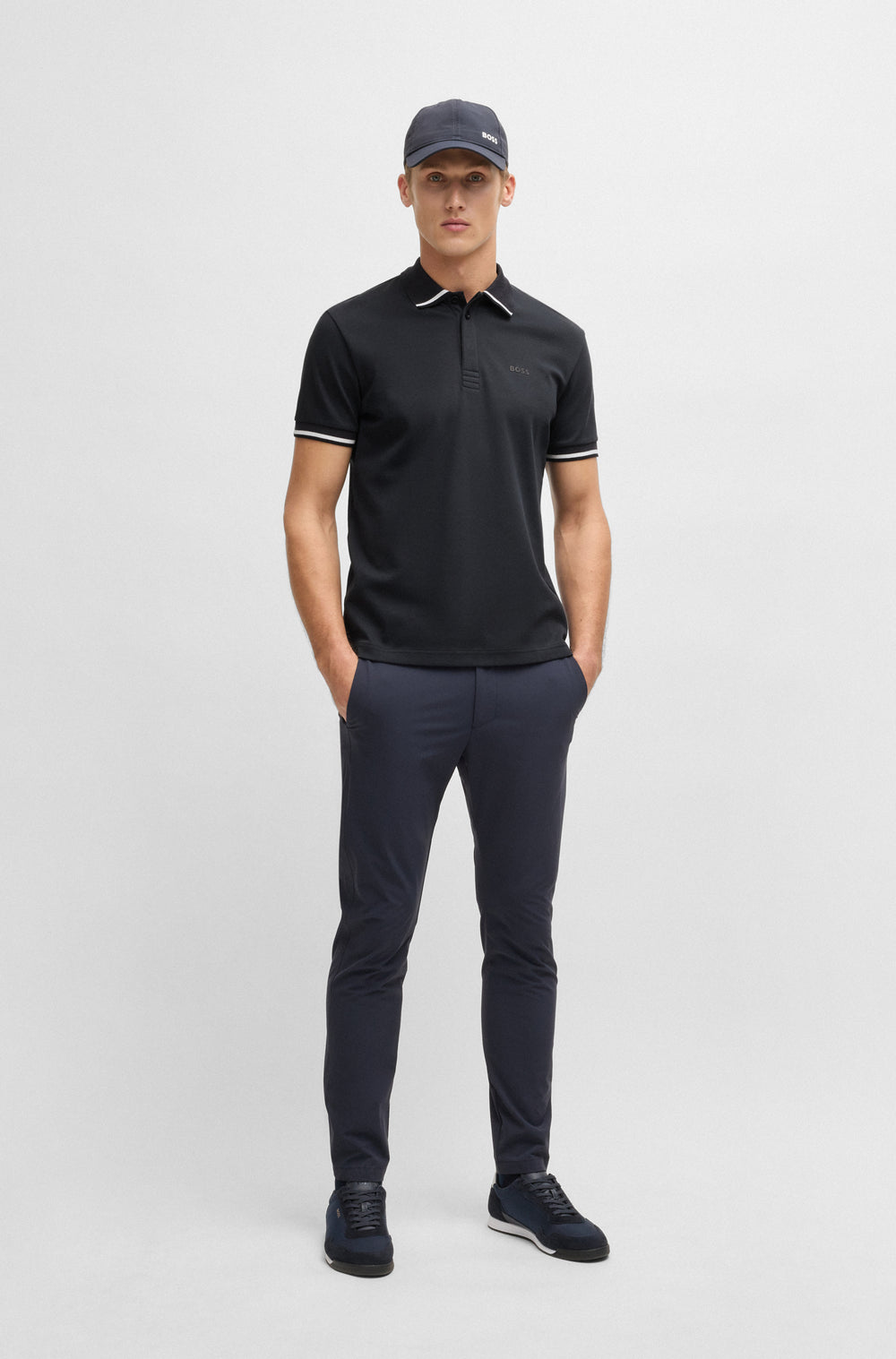 BOSS Polos Regular Fit in Cotton - PADDY LUX HERITAGE 10270235 01-50538185- Concorde Fashion#color_navy-402