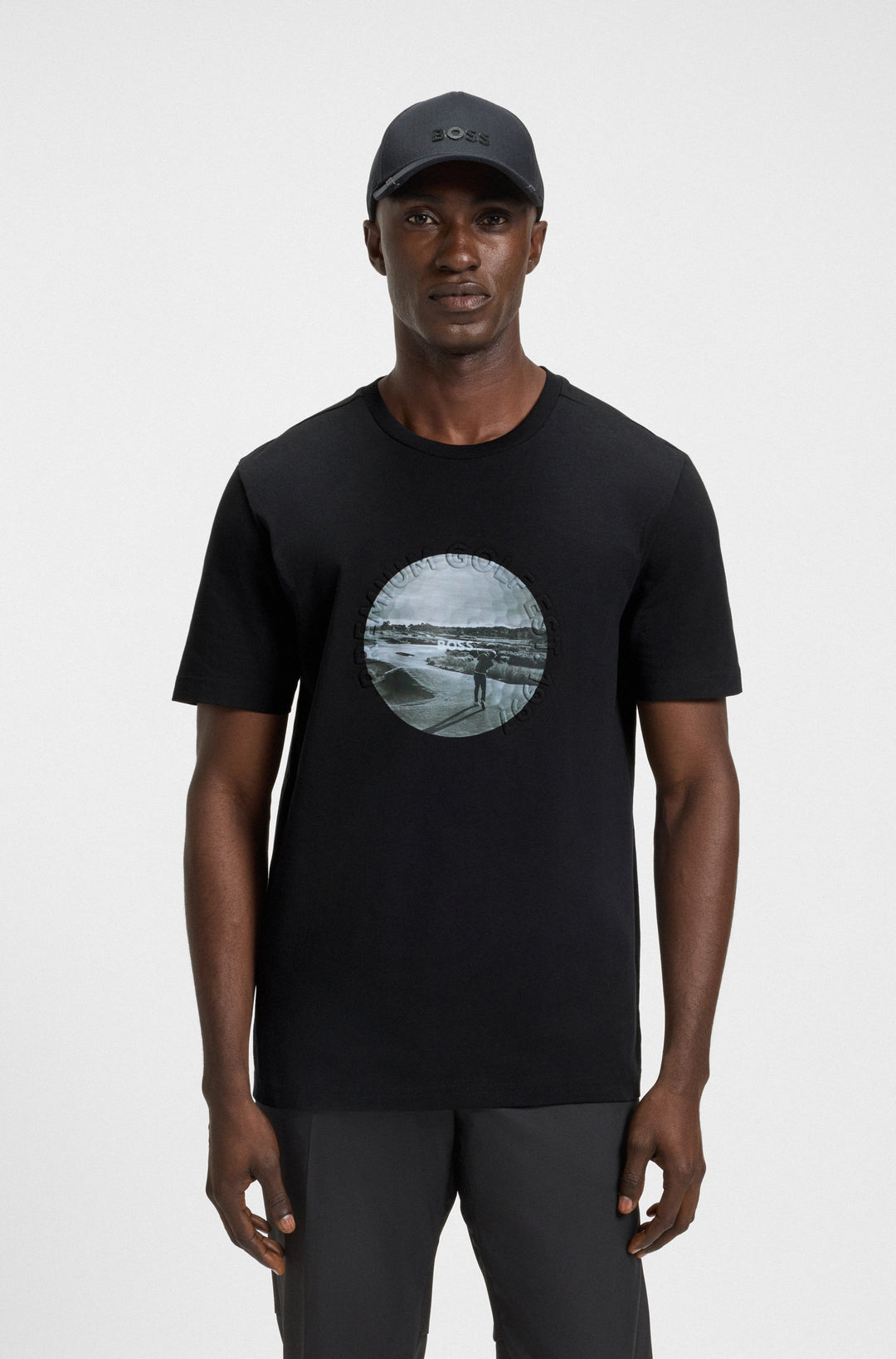 BOSS T-Shirts Regular Fit in Cotton Mix - TEE GRAPHIC HERITAGE 10270243 01-50537847- Concorde Fashion#color_black-001