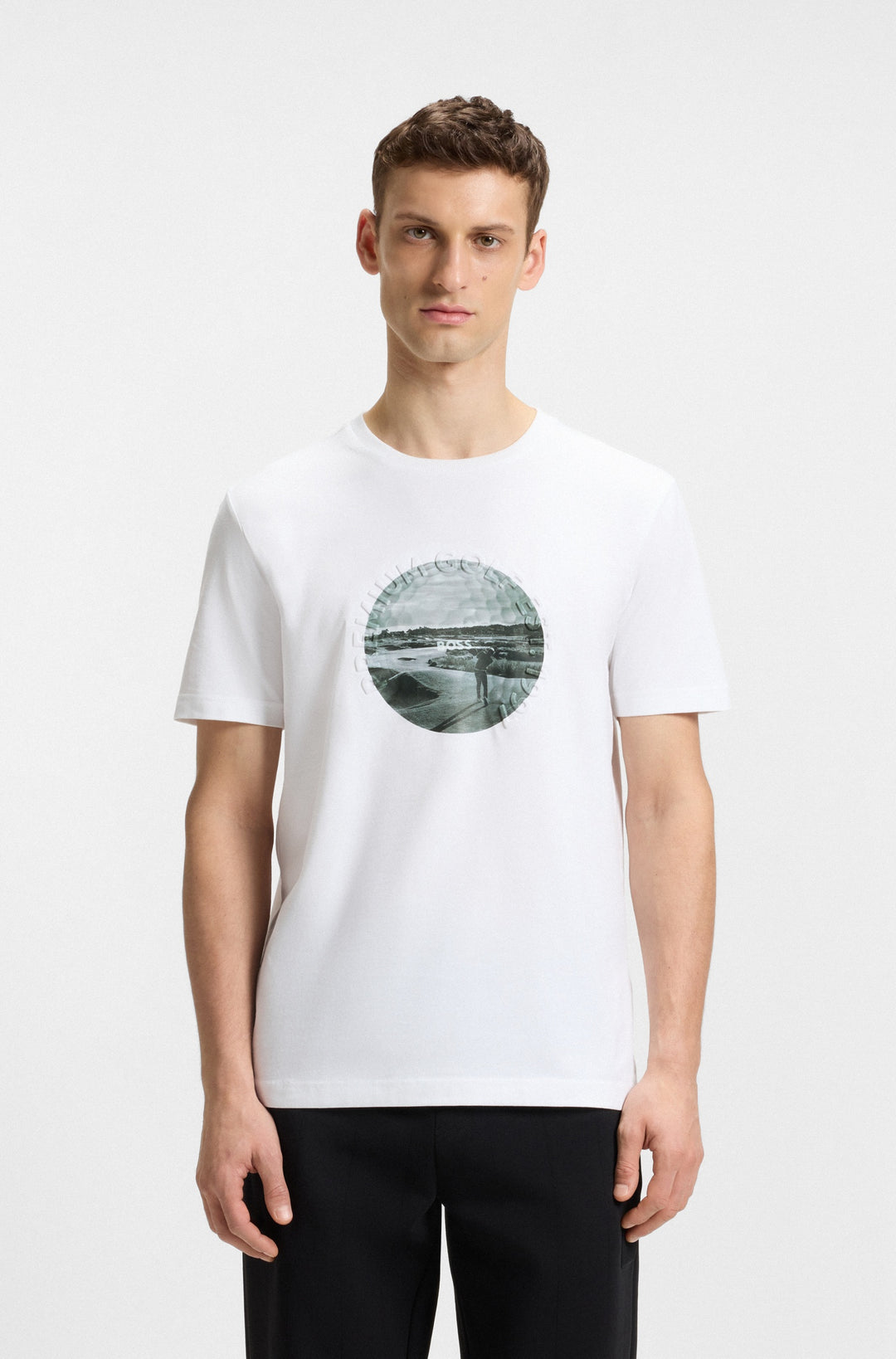 BOSS T-Shirts Regular Fit in Cotton Mix - TEE GRAPHIC HERITAGE 10270243 01-50537847- Concorde Fashion#color_white-100