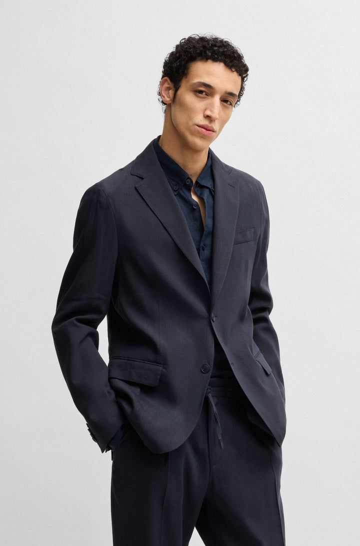 BOSS Blazers Modern Fit in Viscose Mix - P-HANRY-FLAPS-WG-252 10270292 01-50540685- Concorde Fashion#color_navy-404