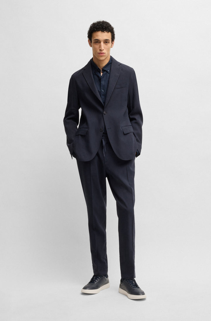 BOSS Blazers Modern Fit in Viscose Mix - P-HANRY-FLAPS-WG-252 10270292 01-50540685- Concorde Fashion#color_navy-404