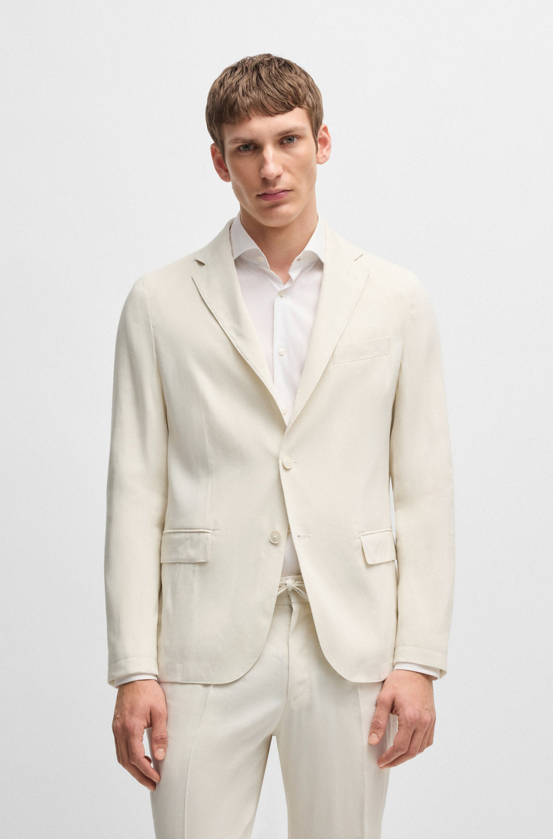 BOSS Blazers Modern Fit in Viscose Mix - P-HANRY-FLAPS-WG-252 10270292 01-50540685- Concorde Fashion#color_white-131