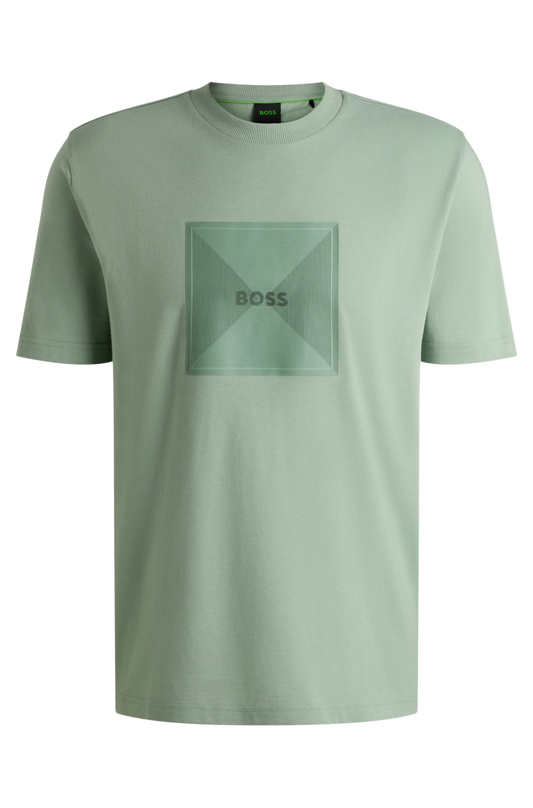 BOSS T-Shirts Regular Fit in Cotton - TEE LOGO RIB 10270342 01-50538096- Concorde Fashion#color_green-357