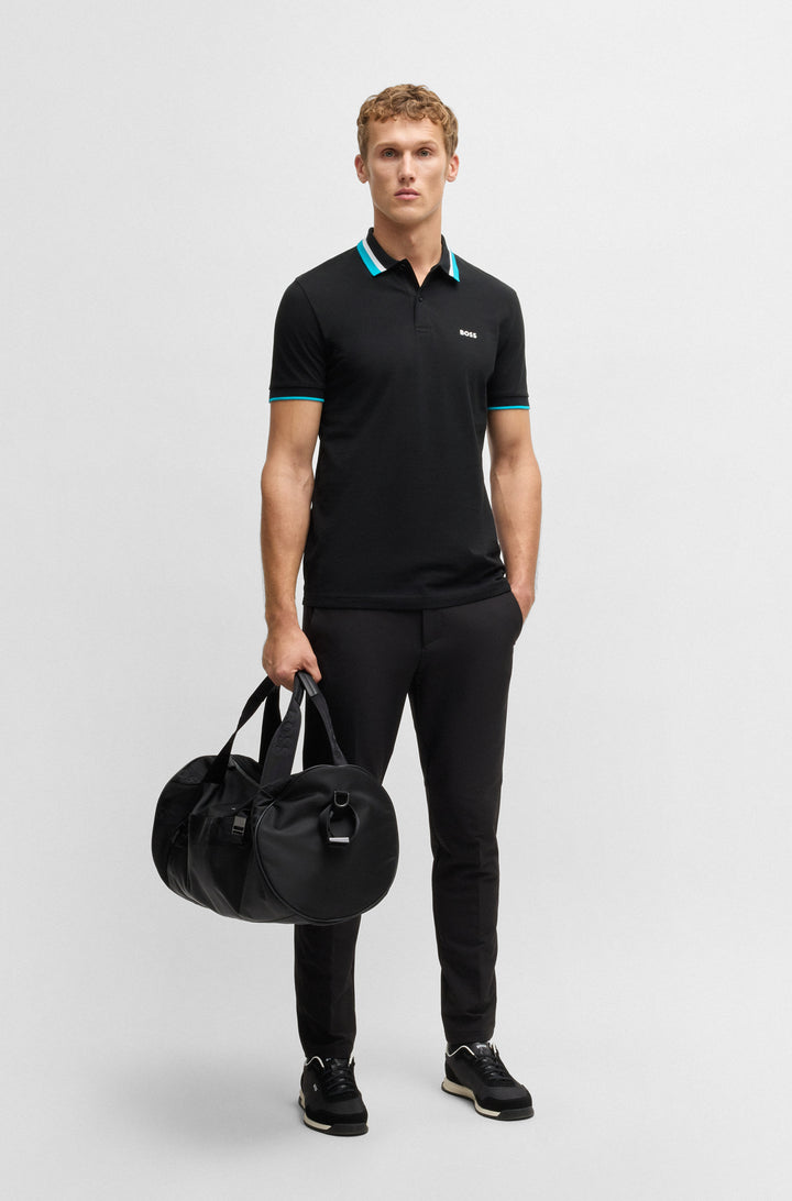 BOSS Polos Regular Fit in Cotton - PADDY AP HERITAGE 10270351 01-50538101- Concorde Fashion#color_black-001