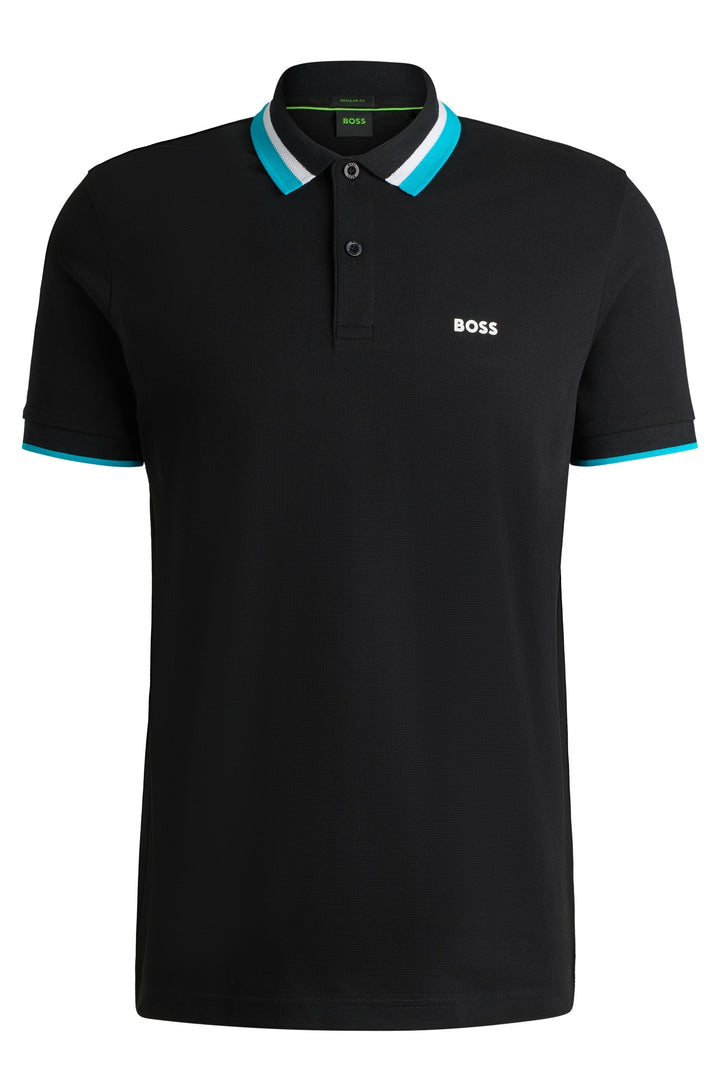 BOSS Polos Regular Fit in Cotton - PADDY AP HERITAGE 10270351 01-50538101- Concorde Fashion#color_black-001