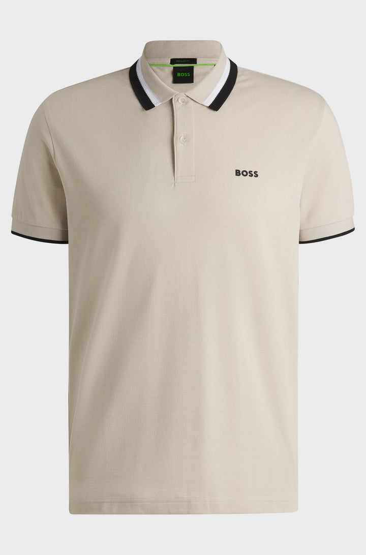 BOSS Polos Regular Fit in Cotton - PADDY AP HERITAGE 10270351 01-50538101- Concorde Fashion#color_beige-284