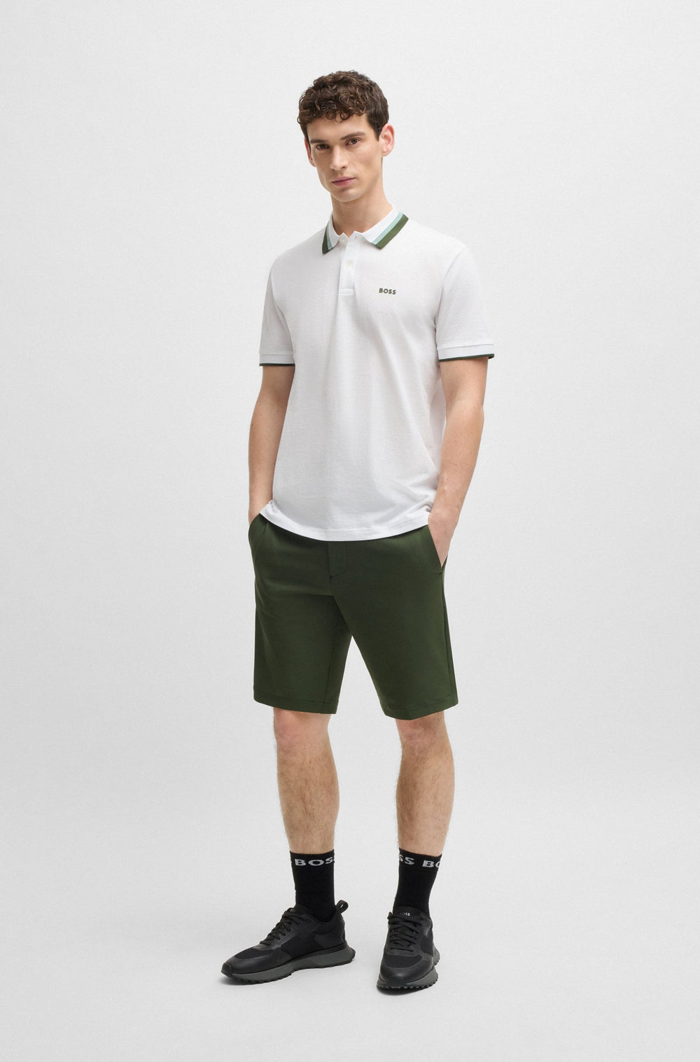 BOSS Polos Regular Fit in Cotton - PADDY AP HERITAGE 10270351 01-50538101- Concorde Fashion#color_white-100