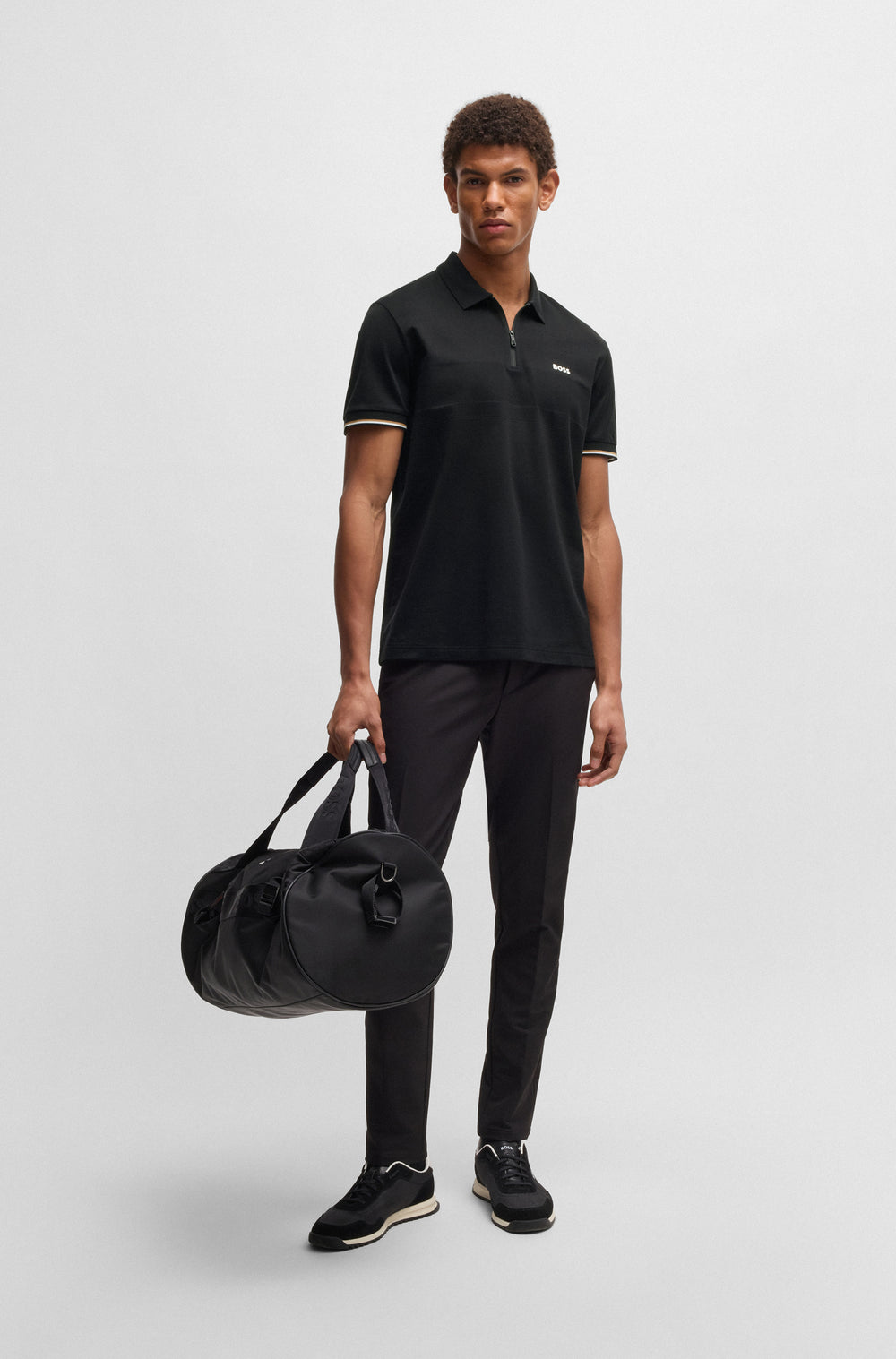 BOSS Polos Regular Fit in Cotton - PHILIX PIMA 10270356 01-50538177- Concorde Fashion#color_black-001