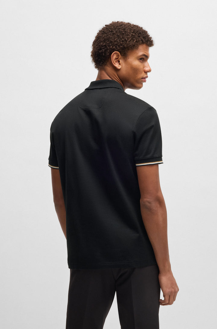 BOSS Polos Regular Fit in Cotton - PHILIX PIMA 10270356 01-50538177- Concorde Fashion#color_black-001