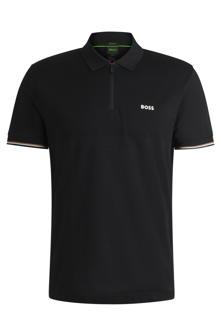 BOSS Polos Regular Fit in Cotton - PHILIX PIMA 10270356 01-50538177- Concorde Fashion#color_black-001