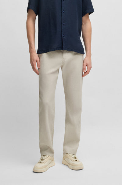 BOSS Trousers  in Linen Mix - SANDERSON-L 10270448 01-50536881- Concorde Fashion#color_beige-271