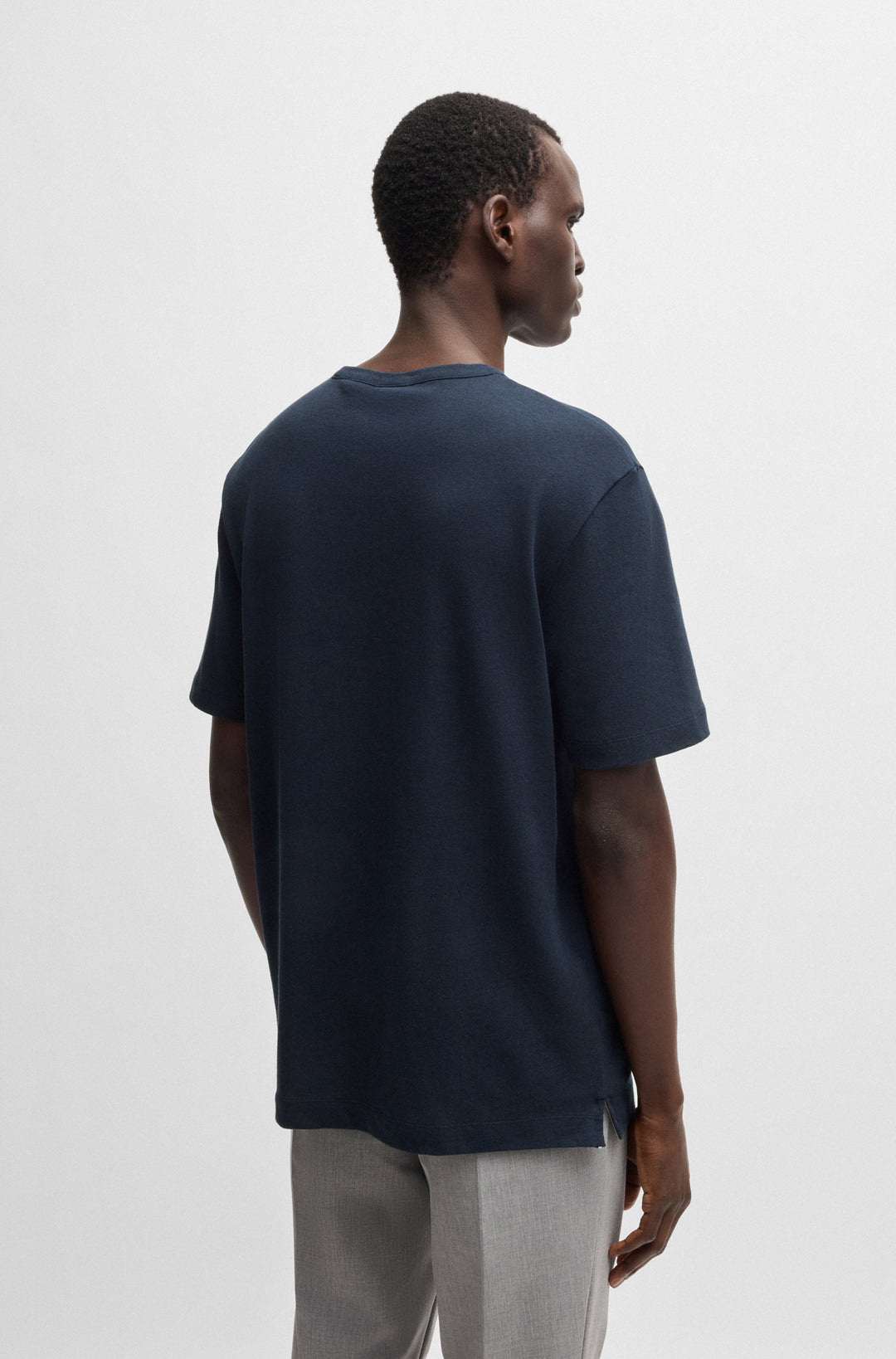 BOSS T-Shirts Regular Fit in Cotton Mix - H-TAUT 28 10270466 01-50537498- Concorde Fashion#color_navy-404