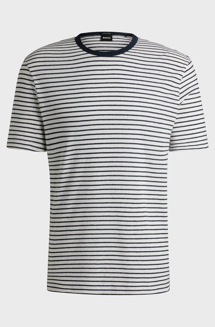 BOSS T-Shirts Regular Fit in Cotton Mix - H-TAUT 28 10270466 01-50537498- Concorde Fashion#color_navy-405
