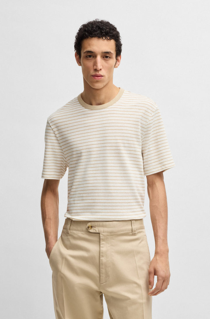 BOSS T-Shirts Regular Fit in Cotton Mix - H-TAUT 28 10270466 01-50537498- Concorde Fashion#color_beige-275