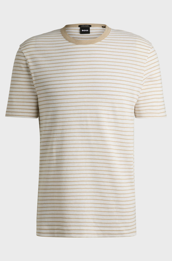 BOSS T-Shirts Regular Fit in Cotton Mix - H-TAUT 28 10270466 01-50537498- Concorde Fashion#color_beige-275