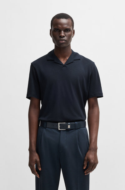 BOSS Polos Regular Fit in Cotton Mix - H-PONTI 28 10270466 01-50537502- Concorde Fashion#color_navy-404