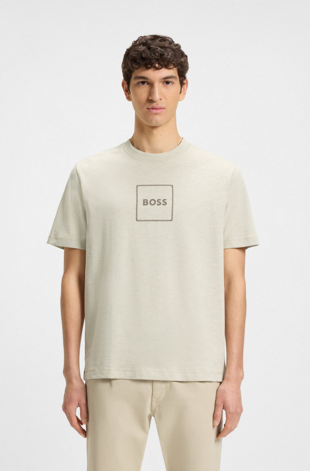 BOSS T-Shirts Relaxed Fit - TE_LINENLOGO 50536729- Concorde Fashion#color_beige-271