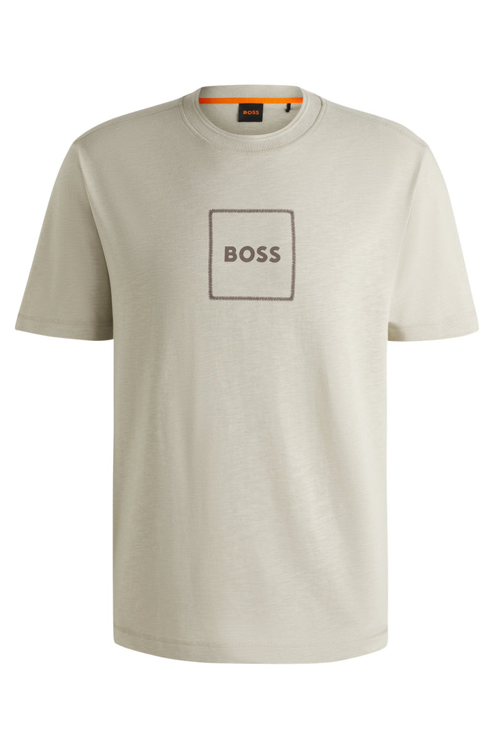 BOSS T-Shirts Relaxed Fit - TE_LINENLOGO 50536729- Concorde Fashion#color_beige-271