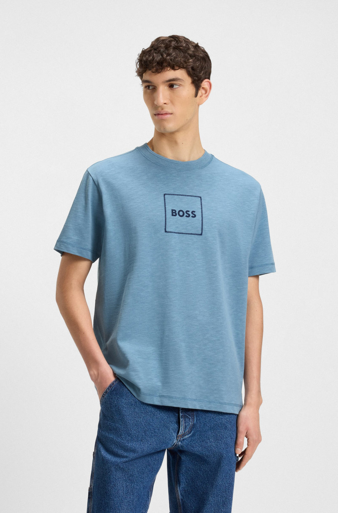 BOSS T-Shirts Relaxed Fit - TE_LINENLOGO 50536729- Concorde Fashion#color_blue-462