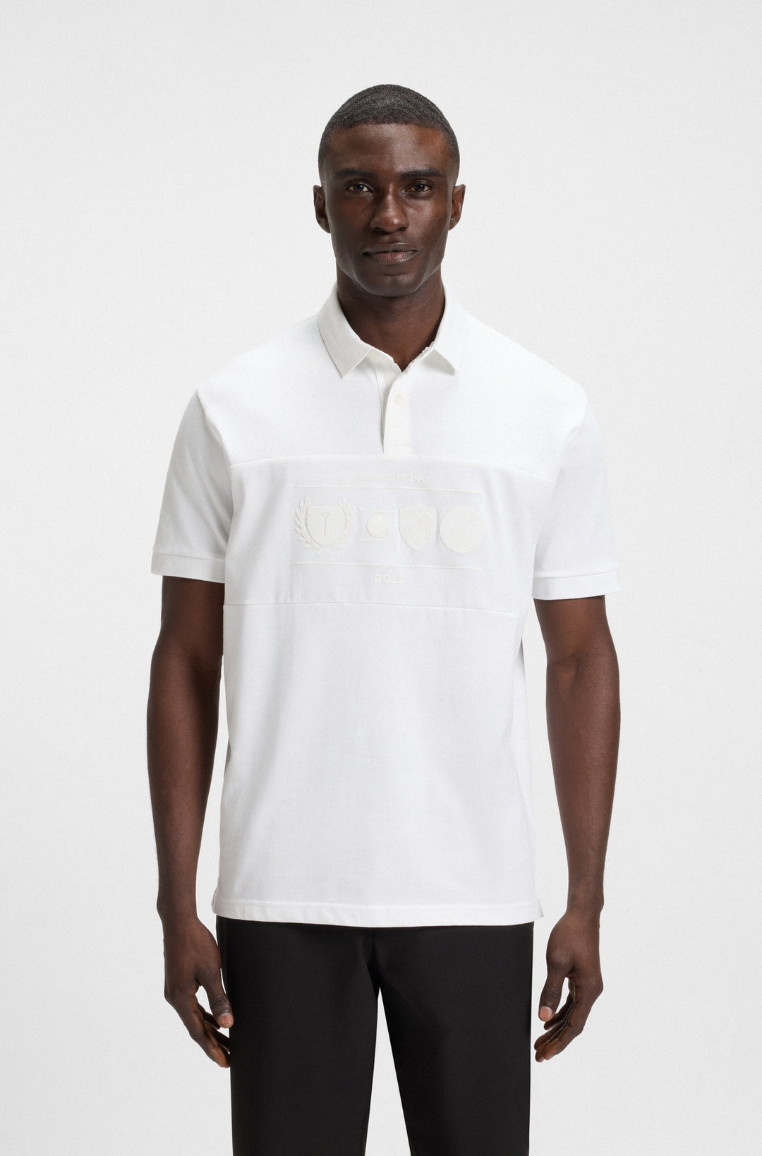 BOSS Polos Relaxed Fit in Cotton - PERCY HERITAGE 10270611 01-50538111- Concorde Fashion#color_white-100