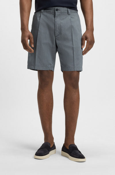 BOSS Shorts Tapered Fit in Cotton Mix - P-PERIN-PL-SHORTS 10270625 01-50538741- Concorde Fashion#color_navy-404