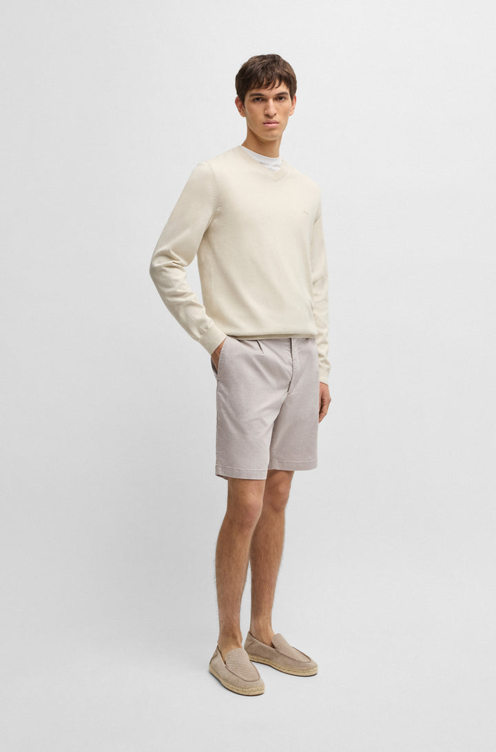 BOSS Shorts Tapered Fit in Cotton Mix - P-PERIN-PL-SHORTS 10270625 01-50538741- Concorde Fashion#color_beige-275
