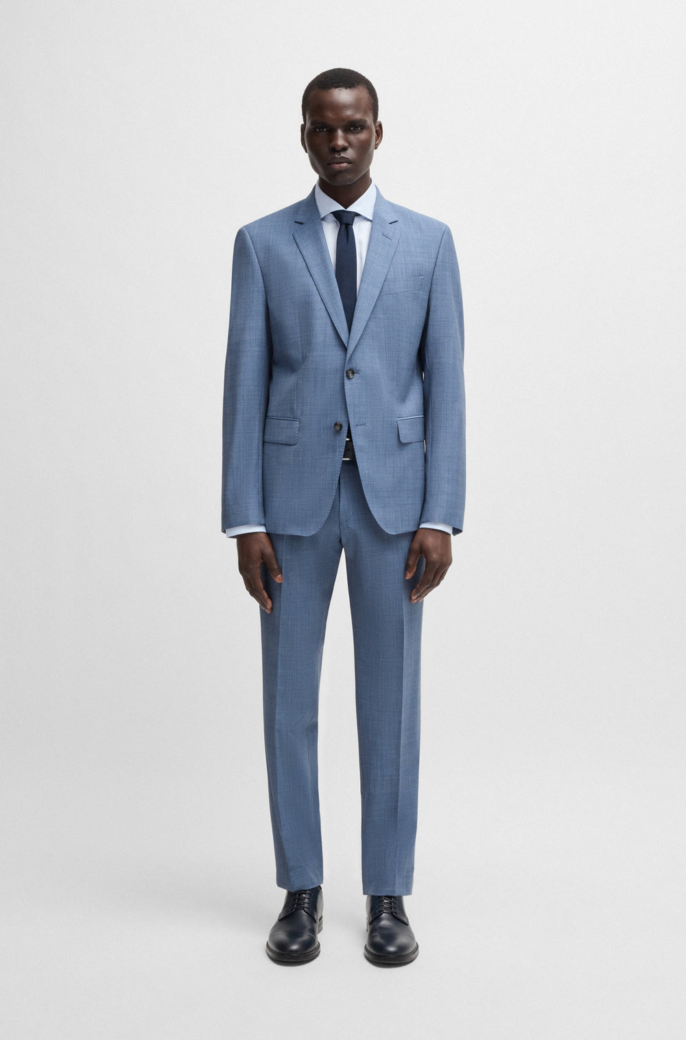 BOSS Formal Shirts Slim Fit in Cotton - H-HANK-SPREAD-C1-222 10270629 01-50539099- Concorde Fashion#color_blue-450