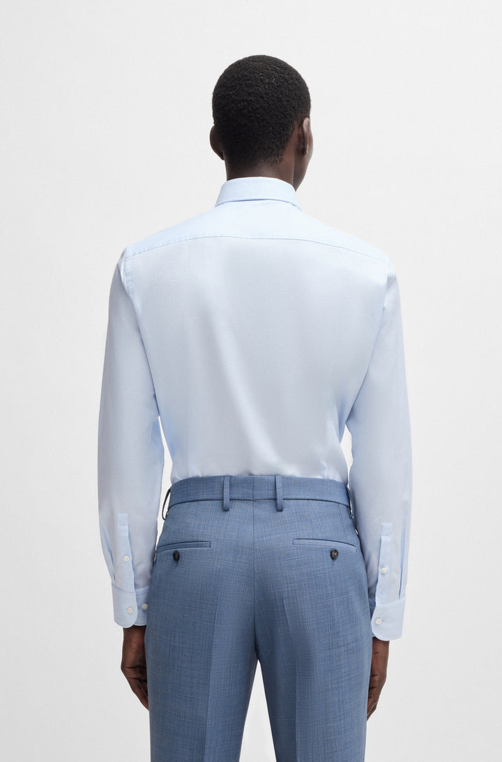 BOSS Formal Shirts Slim Fit in Cotton - H-HANK-SPREAD-C1-222 10270629 01-50539099- Concorde Fashion#color_blue-450