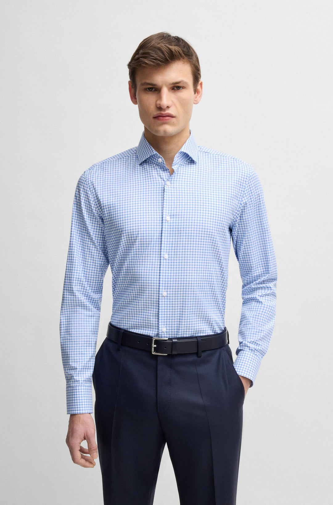 BOSS Formal Shirts Slim Fit - H-HANK-SPREAD-C1-222 50539081- Concorde Fashion#color_blue-450