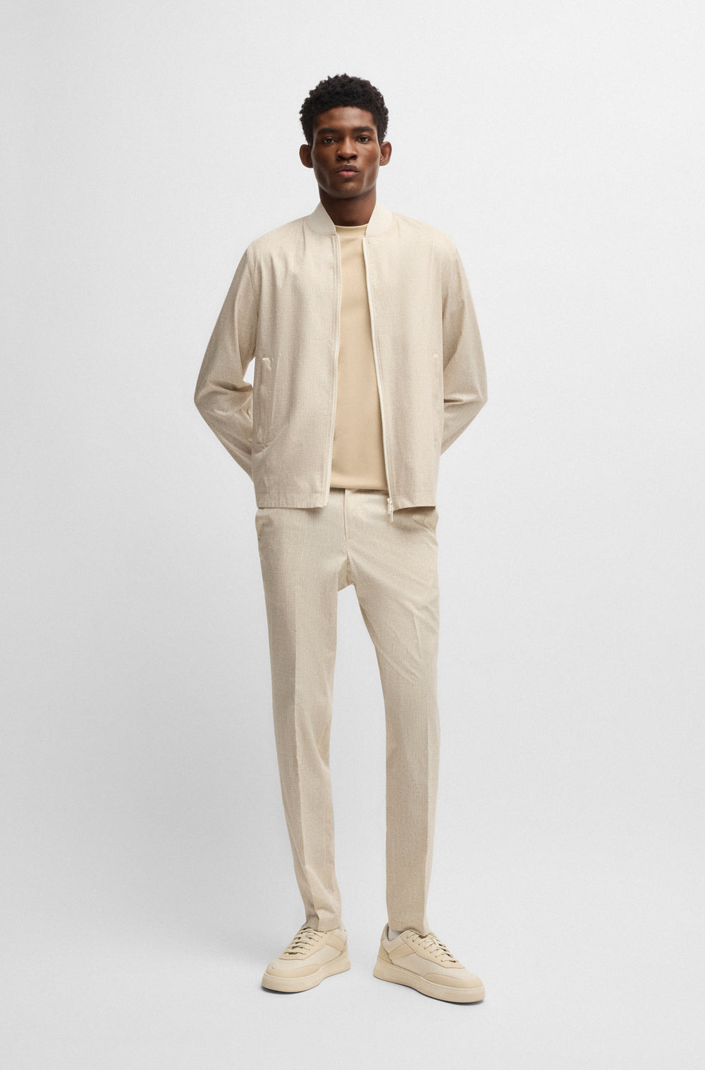 BOSS Trousers Slim Fit in Polyester - P-GENIUS-CW-WGPK252F 10270851 01-50539484- Concorde Fashion#color_white-131