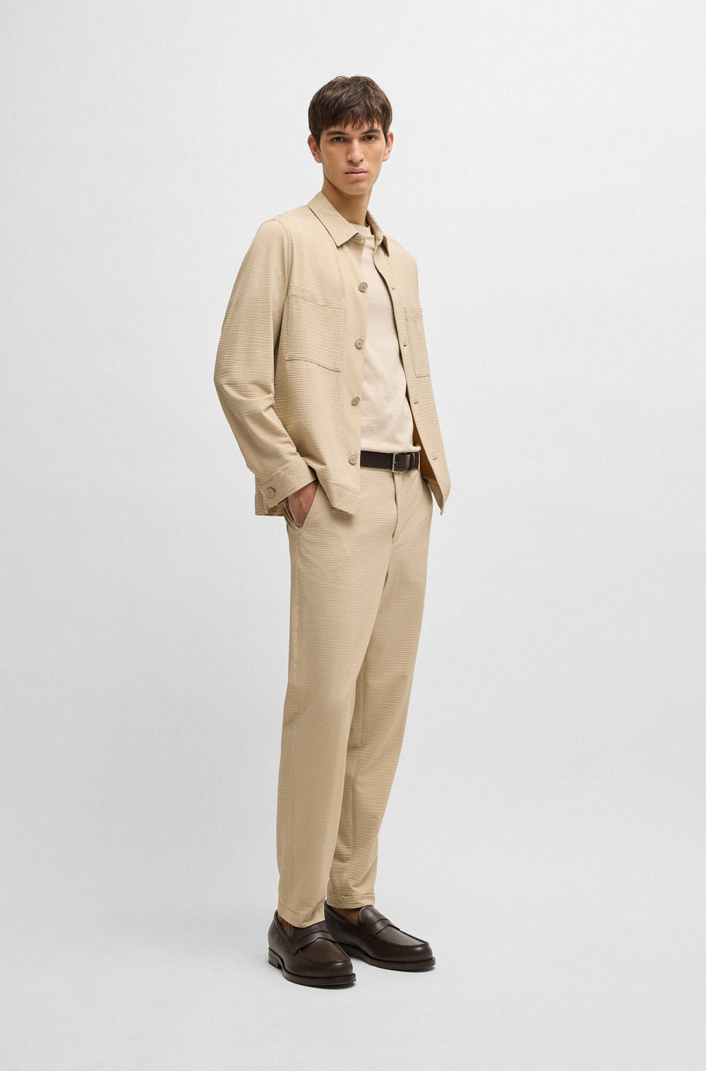 BOSS Trousers Tapered Fit - P-PERIN-J-EL-WG-252 50540687- Concorde Fashion#color_beige-275