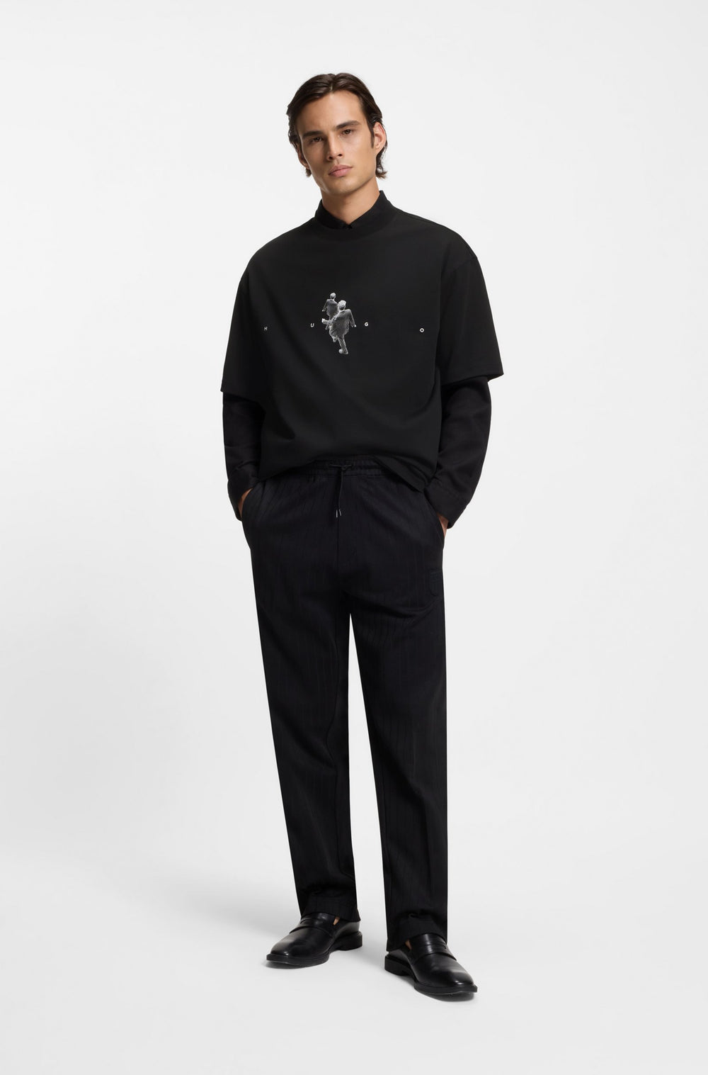 HUGO T-Shirts Oversize Fit - DOLLO 50553337- Concorde Fashion#color_black-001